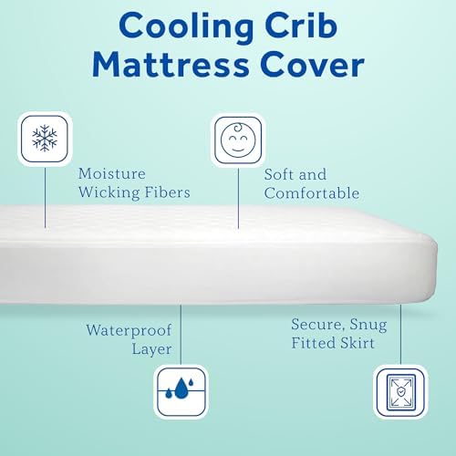 Sealy Baby Cool Comfort Cooling Breathable Waterproof Crib Mattress Protector - Image 2