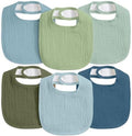 6-Pack Muslin Baby Bibs for Drooling & Teething, Absorbent Bib by CivaruaKids