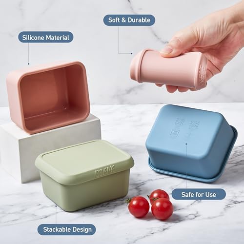 ISSEVE 4Pack 8oz Silicone Snack Containers - Image 5