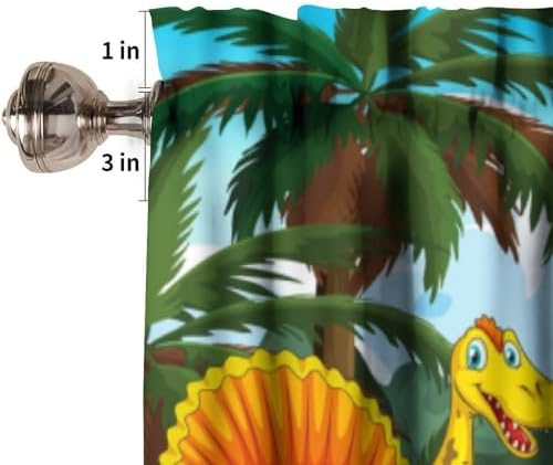 Alphabet ABC Valance Curtain Cartoon Dinosaur Jurassic Forest Plants - Image 6