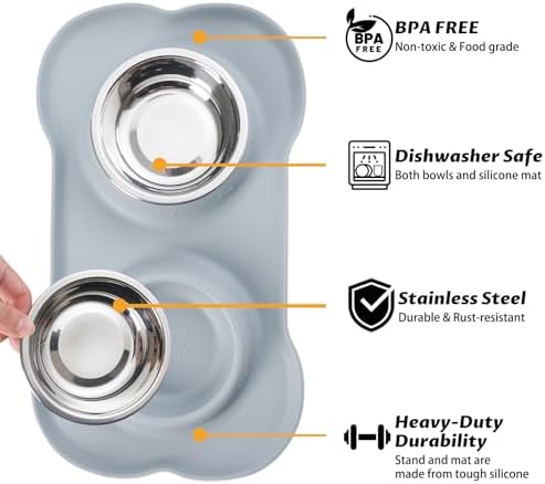 Hubulk Pet Dog Bowls 2 Stainless Steel Dog Bowl - Image 2