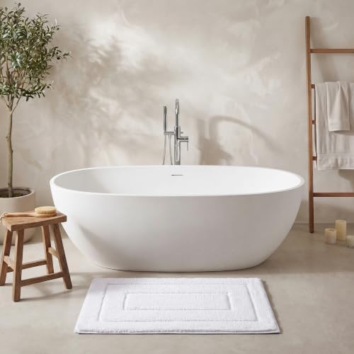 GRANNY SAYS White Bathroom Rug 16" x 24", Non-Slip Microfiber Bath Mat - Image 2