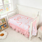 Crib Bedding Set for Baby Girls and Boys, 4 Piece Infant Nursery Bedding Sets - Image 5