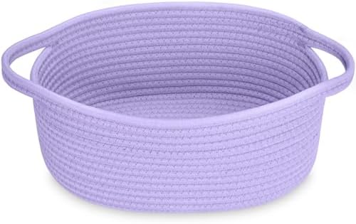 ABenkle Small Basket with Handles, Boho Decorative Rope Woven Dog Cat Toy by ABenkle