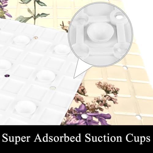 Shower Mat Non Slip 26.8 x 15.1 Inches, Wildflowers Bathtub Mat Shower Stall - Image 3