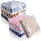 Clear Zippered Plastic Clothes Storage Bags, 6 Pack by Heonay