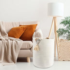 Woven Cotton Rope Laundry Basket - Image 5