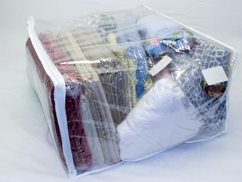 FBA Set of 5 Clear Vinyl Zippered Storage Bags 24x20x11 Inch - Image 3