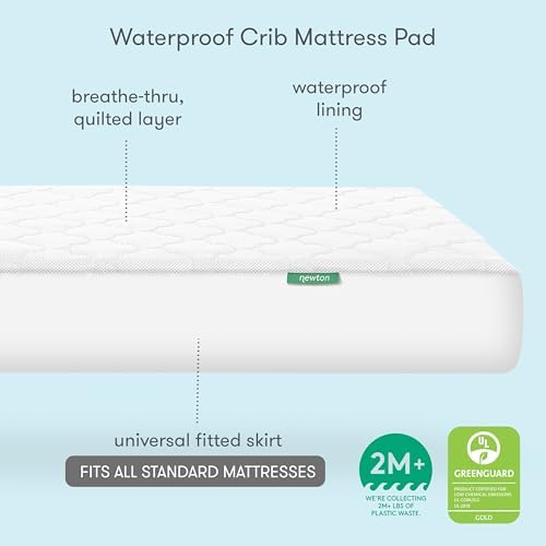 Newton Baby Waterproof Crib Mattress Pad, Breathable - Image 4