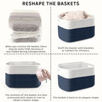 4 Pack Storage Baskets for Organizing, and Clothes, Cotton Rope Basket for - Image 7