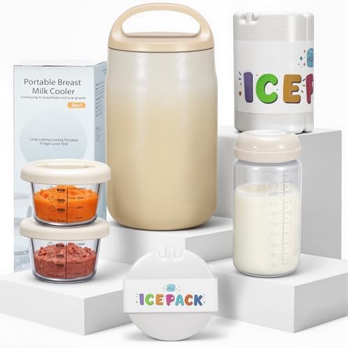3-in-1 Breast Milk Cooler for 24H 360° Cooling, 11oz Breastmilk Chiller by Unknown