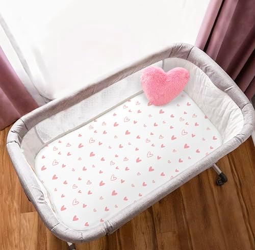 100% Organic Cotton 2 Pk Bedside Sleeper Bassinet Fitted Mattress Sheets - Image 4