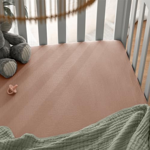 Comfy Cubs 100% Muslin Cotton Fitted Crib Sheet - Image 5