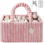 Blissful Diary Flannel Diaper Caddy Organizer & Gift Packaging, Powder Pink by BlissfulDiary