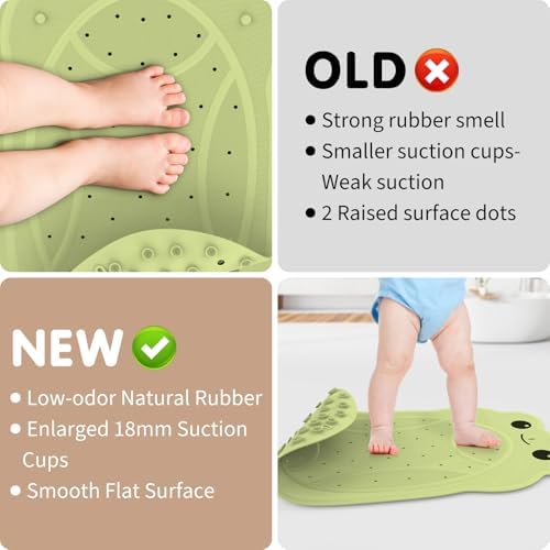 Bathtub Mat Non Slip for Kids Baby Toddler, Natural Rubber Dual Anti-Slip - Image 3