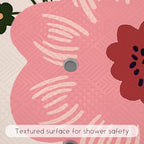 Bathtub Mat Non Slip, Flower Square Bath tub Mat Shower Floor Mat - Image 5