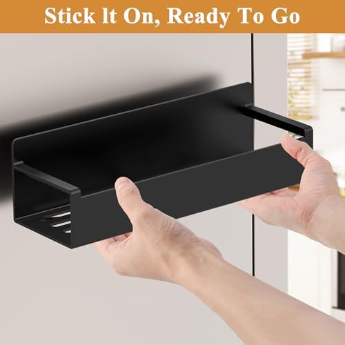 HuggieGems 4 Pack Matt Black Magnetic Spice Rack Organizer - Image 5