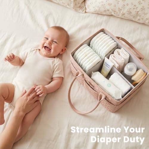 Konssy Baby Diaper Caddy Organizer, Solid Design - Image 2