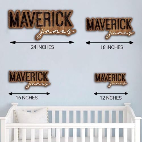 Personalized Wood Name Sign, Nursery Name Wooden, Above Crib Sign, Layered Baby - Image 6