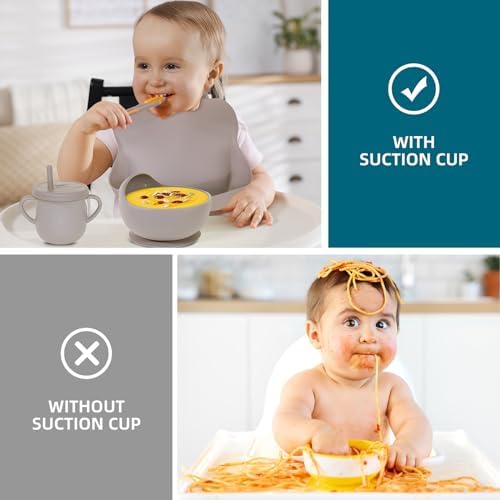 100% Silicone Baby Feeding Set, BPA Free, Divided Plate, Toddler Self Feeding - Image 4