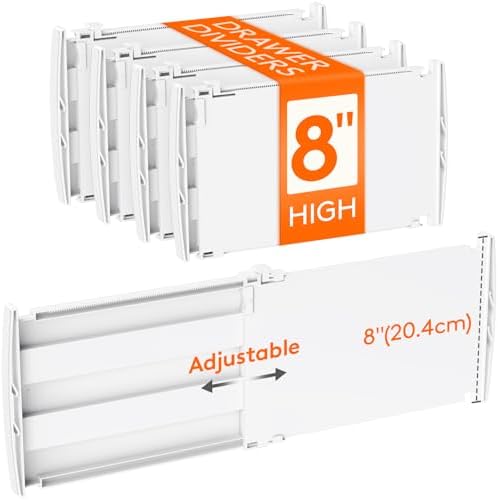 Lifewit 8" Tall Drawer Dividers, Adjustable Deep Drawer Organizer Clothes by Lifewit