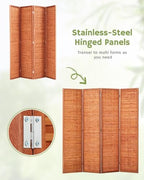 JOSTYLE Bamboo Room Divider, 4-Panel Folding Privacy Screen - Image 7
