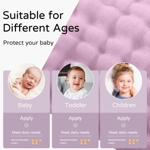 Yoofoss Hooded Baby Bath Towels 2 Pack 100% Muslin Organic Cotton - Image 5