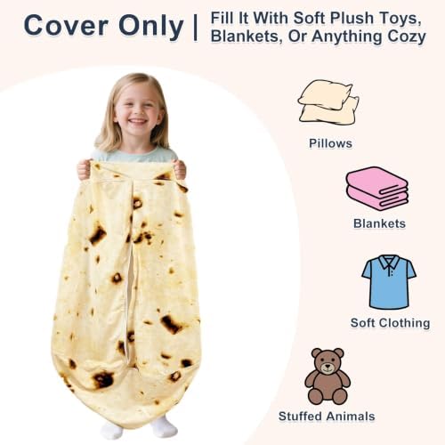 Lukeight Burrito Stuffed Animal Storage Bean Bag Chair Cover - Image 2