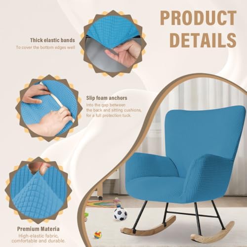 Nursery Rocking Chair Cover Stretch Glider Chair Covers Jacquard Modern Reading - Image 3