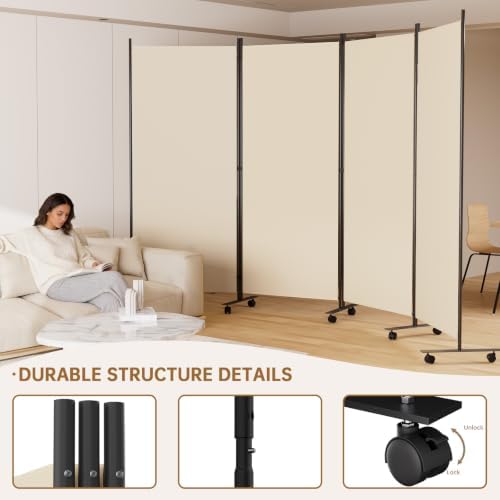 Room Divider 136'' Wide Folding Room Divider Panel - Image 5