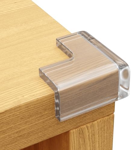 8-Pack Clear Baby Proof Corner Protectors, Soft Rubber Foam by Komfortology