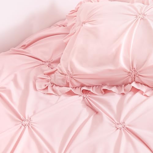 Twin Comforter Set for Girls, Boho Pintuck Bedding Comforter Sets, 4 Pieces - Image 6