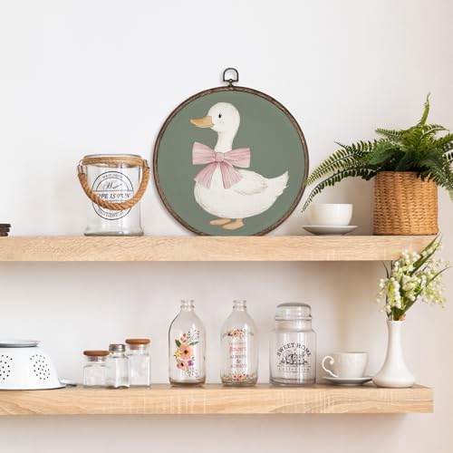 GWFSJYU Sage Green Duck Framed Wall Art, Duck Nursery Decor, Vintage Animal - Image 5