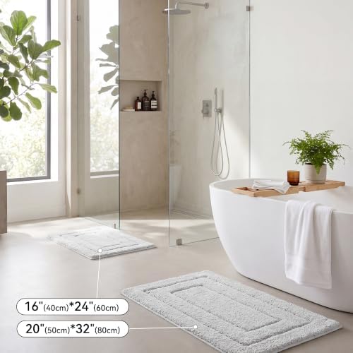 GRANNY SAYS Gray Bathroom Rug 20" x 30", Non-Slip Microfiber Bath Mat - Image 6