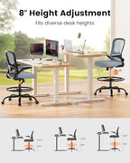 ErGear Drafting Chair, Tall Office Chair - Image 7