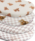 Fitted Baby Neutral Bassinet Sheets Bear and Buffalo Check Plaid Breathable by FIGEPO