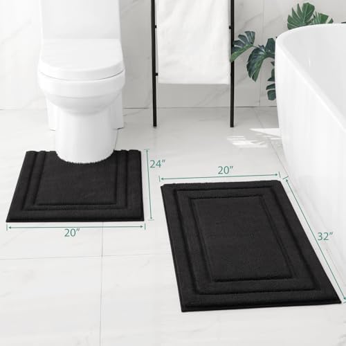 HOMEIDEAS Bathroom Rugs Sets 2 Piece, Super Soft and Absorbent Non Slip - Image 2