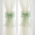 2 Pack French Lace Bow Curtain Tiebacks, Mint Green by GAJILON