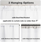 Chyhomenyc White Valance for Windows Faux Linen 14 inch, 1 Panel - Image 6