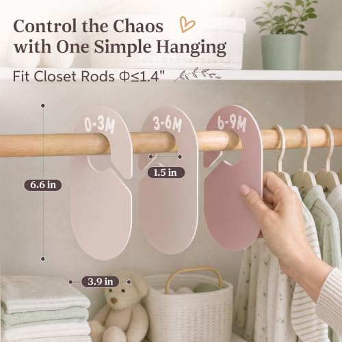 Giftacity 7Pcs Pink Baby Clothes Size Dividers - Image 5