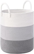Laundry Hamper for Organizing, 52L Large Laundry Baskets, Cotton Rope Woven by Degeyoyo