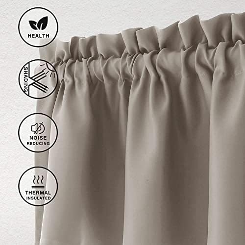 Hiasan Taupe Valance Curtains for Window 52 x 18 Inches 1 Panel - Image 2