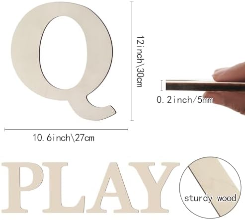 Wooden Letters 12 Inch Large Paintable Wood Letters Q - Image 2