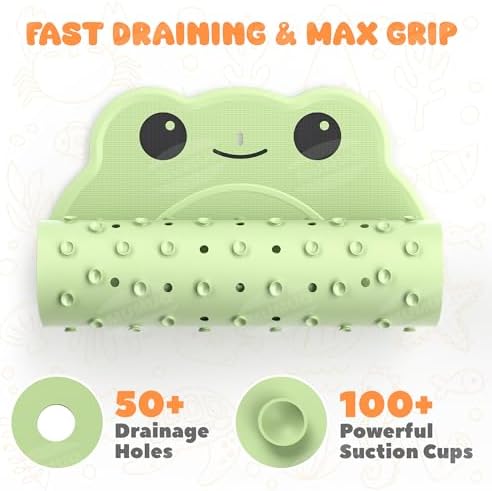 Baby Bath Mat for Tub Non Slip 30"x18" Soft Rubber Shower Mat for Kids - Image 2