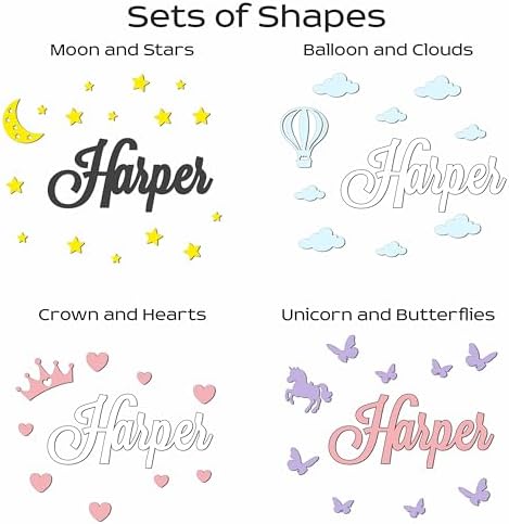 Custom Name Sign with Thematic Decorative Wall Shapes Nursery Name Sign - Image 4