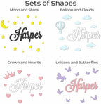 Custom Name Sign with Thematic Decorative Wall Shapes Nursery Name Sign - Image 4