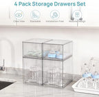 Vtopmart Clear Stackable Storage Drawers Set of 4, Baby Bottle Organizer - Image 3
