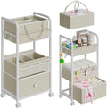 Cidaziya 2In1 Baby Diaper Caddy Organizer and Storage, 3 Tier Rolling Cart by Cidaziya