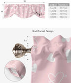 Pink Valentine's Day Blackout Tie Up Valance Curtains - Image 6