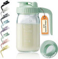 32oz Glass Pitcher with Lid & V-shaped Pour Spout by miradexic